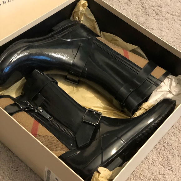 Burberry Biker Rubber Boots - Picture 3 of 14